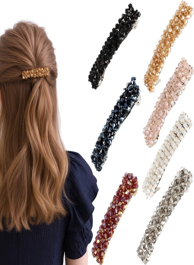 VinBee Crystal Hair Barrettes For Women, Cute Rhinestone Hair Clips Accessories,Fashion Rhinestone HairPins Bobby Pins For Women And Girls Gift -7 Colors - Image 1