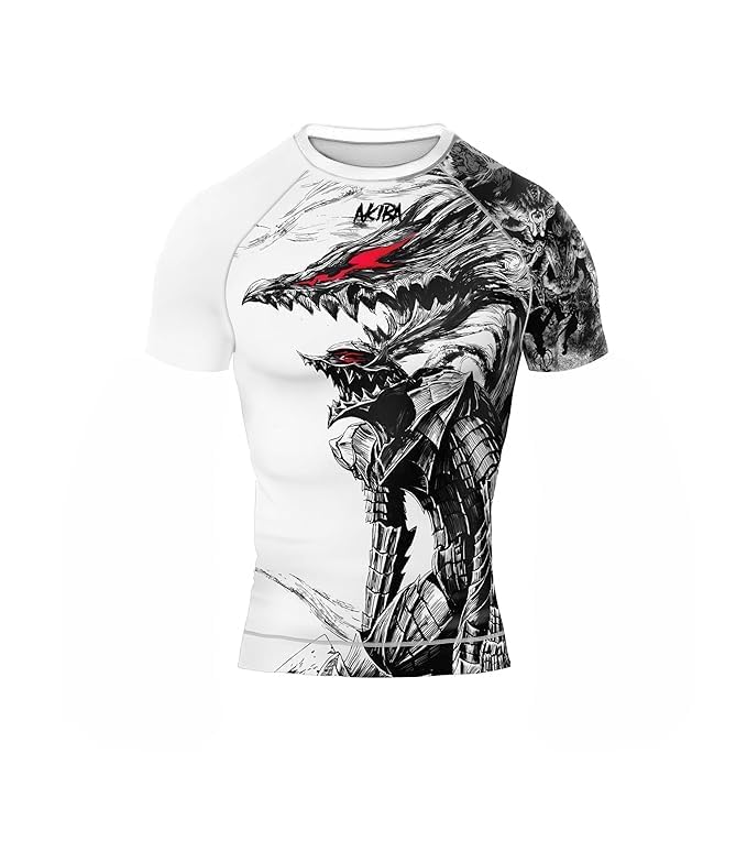 AKIBA Men Performance Fit Compression Rash Guard T Shirts (Black, 44) - Sport Jersey Slim Fit 4 Way Lycra Training Top for MMA BJJ Gym Running Cycling Sportswear Black - Image 5