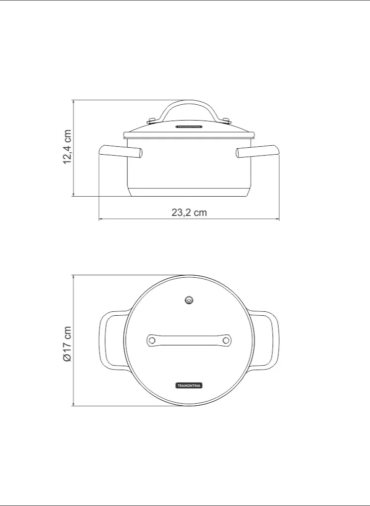 TRAMONTINA Tramontina Una 16cm 1.4L Stainless Steel Shallow Casserole with Tri-ply Bottom