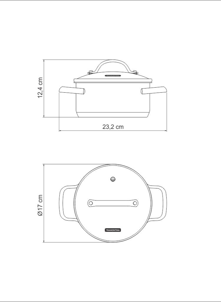 ترامونتينا أونا  سم . لتر كسرولة ستانلس ستيل بقاع ثلاثي الطبقات - Image 3