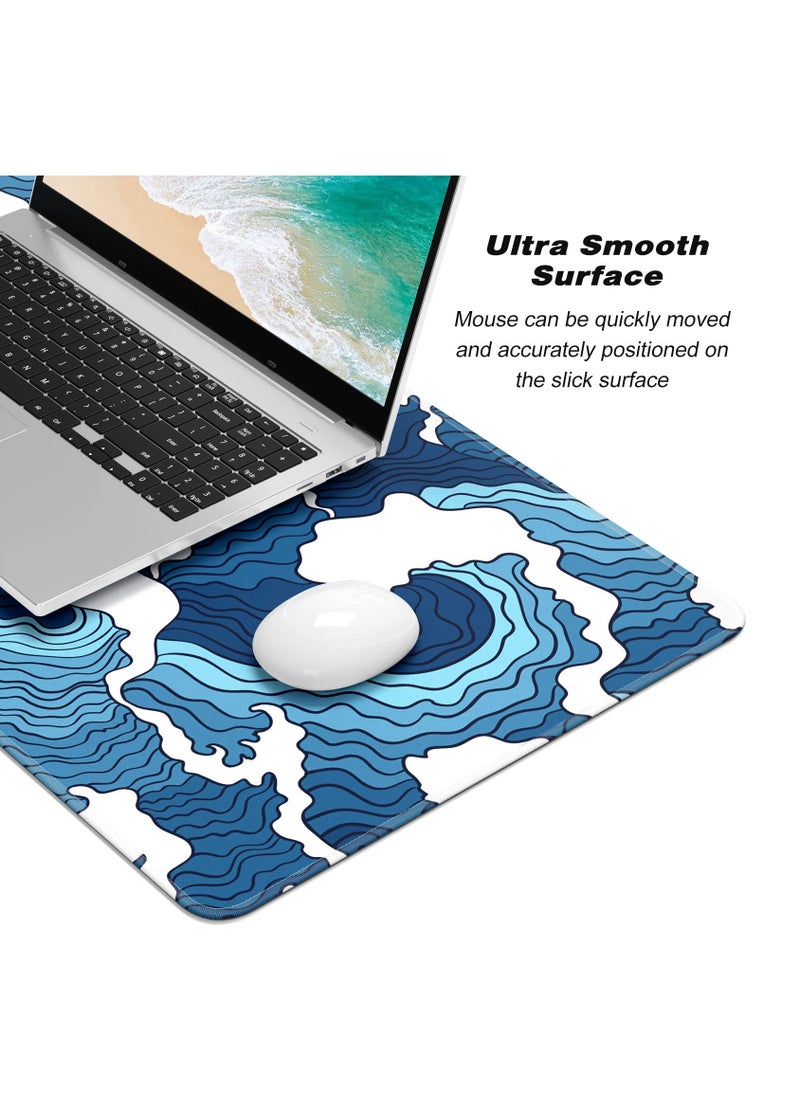 Flash Hawk Large Mouse Pad 900*400mm Size,Anti-Skid Gaming Mouse Pad Office Desk Mat Desk Pad for Computers Laptop Blue/White  - Image 3