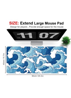 Large Mouse Pad 900*400mm Size,Anti-Skid Gaming Mouse Pad Office Desk Mat Desk Pad for Computers Laptop Blue/White - pzsku/Z3846E15DF7749064F8D6Z/45/_/1714123853/524955b2-48e6-4dc2-8403-f16978a84bea