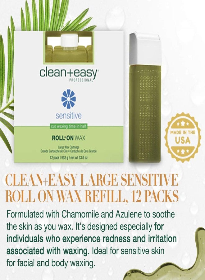 Clean + Easy Large Sensitive Roll On Wax Refill – Large Wax Refill for Cartridges, Quick & Easy Hair Removal, 12 Pack - Image 3