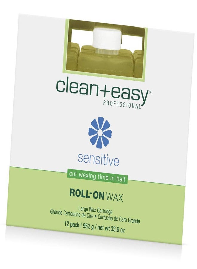 Clean + Easy Large Sensitive Roll On Wax Refill – Large Wax Refill for Cartridges, Quick & Easy Hair Removal, 12 Pack - Image 1