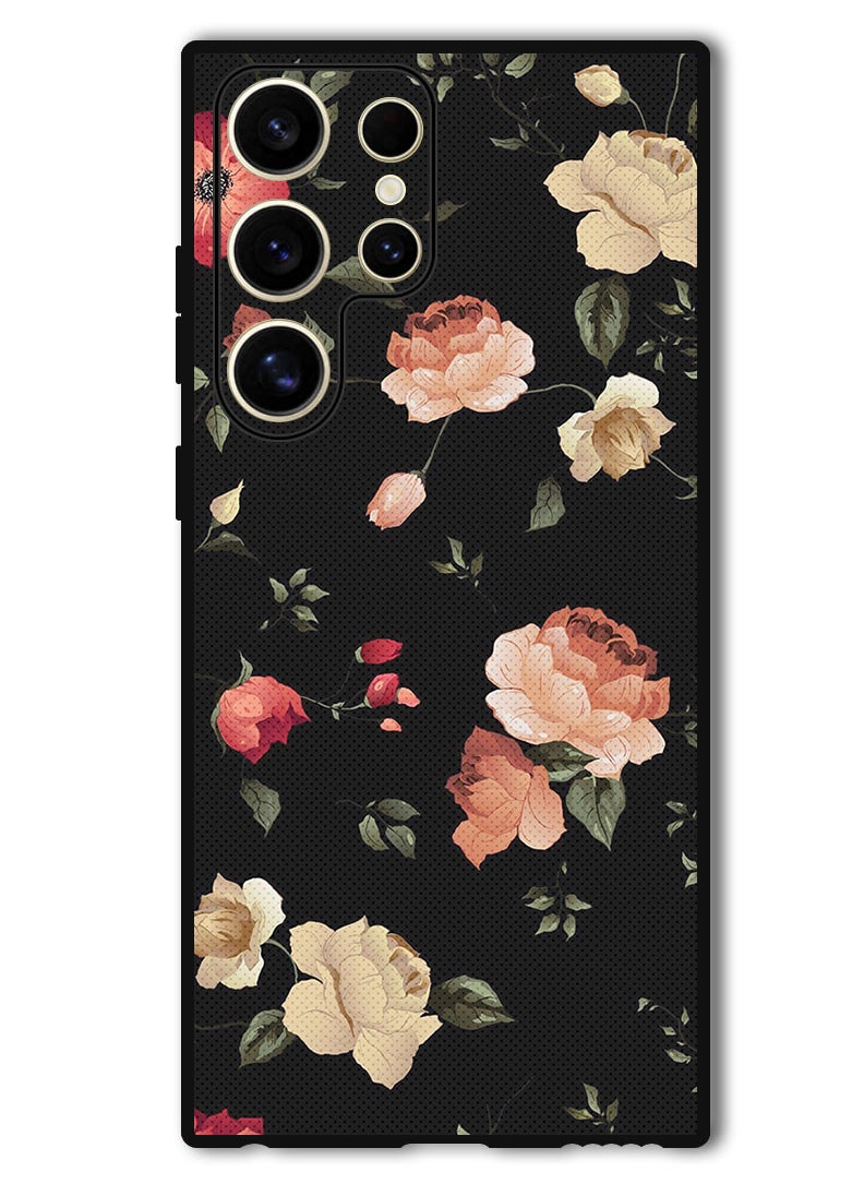 Theodor Protective Case Anti Scratch Shock Proof Bumper Cover For Samsung Galaxy S24 Ultra Colourful Lotus  - Image 1