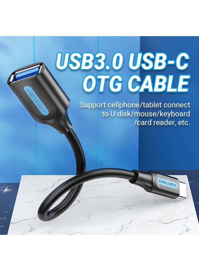 VENTION USB 3.1(Gen 1) C Male to A Female OTG Cable 0.15M Black PVC Type Model # CCVBB - Image 2