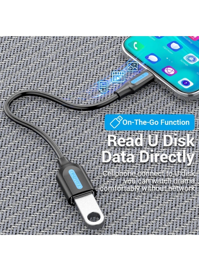 VENTION USB 3.1(Gen 1) C Male to A Female OTG Cable 0.15M Black PVC Type Model # CCVBB - Image 5