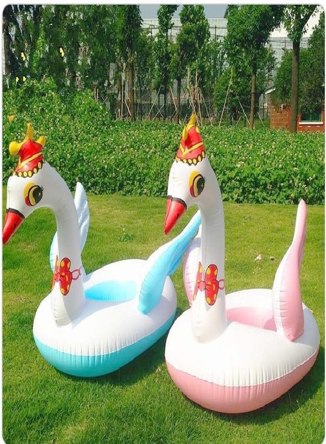 ARUP عوامة سباحة للأطفال قابلة للنفخ على شكل بجعة زرقاء صيفية من ARUP، مزودة بمقعد، من المستلزمات الأساسية لحفلات حمام السباحة. - Image 5