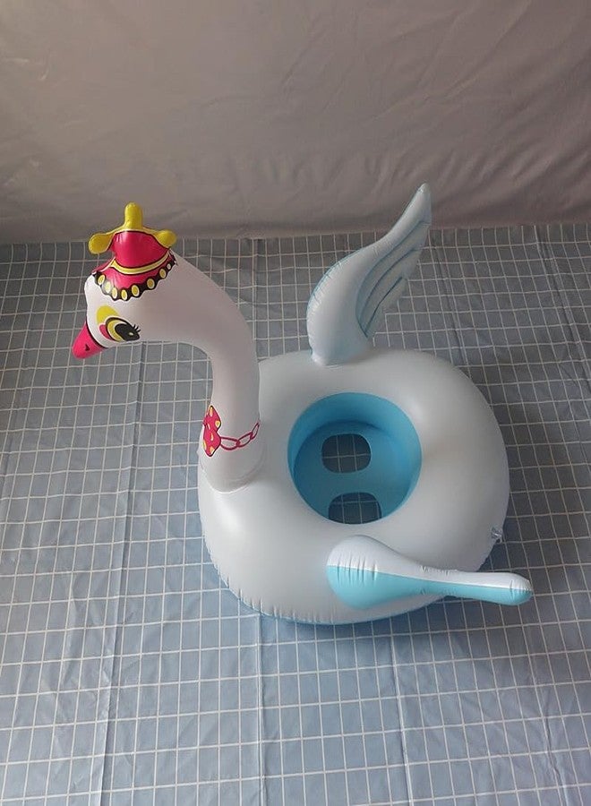 ARUP عوامة سباحة للأطفال قابلة للنفخ على شكل بجعة زرقاء صيفية من ARUP، مزودة بمقعد، من المستلزمات الأساسية لحفلات حمام السباحة. - Image 2