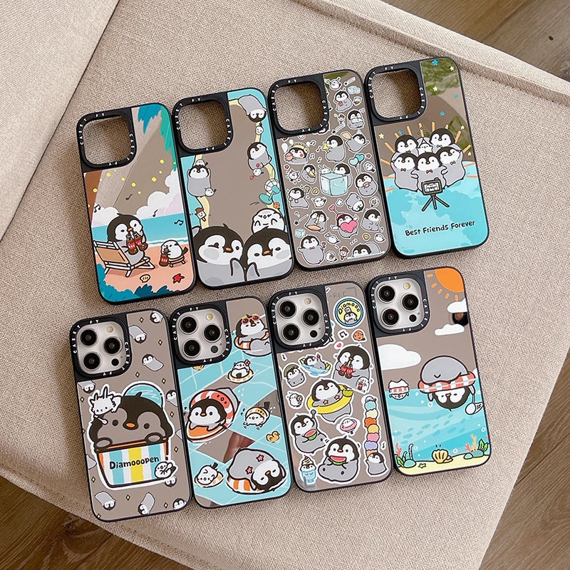 Penguin Dumb Hair For Apple Iphone15Promax Phone Case 14Pro Fashion Brand 13/12 Mirror 11 Sets - Image 2