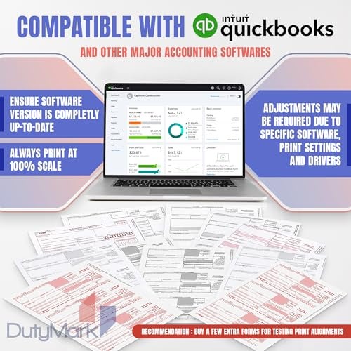 Dutymark 1099 MISC Forms 2025, 4 Part Laser Tax Forms Kit for 25 Individuals - Designed for QuickBooks and Accounting Software 1099 Misc 2025 - Image 4