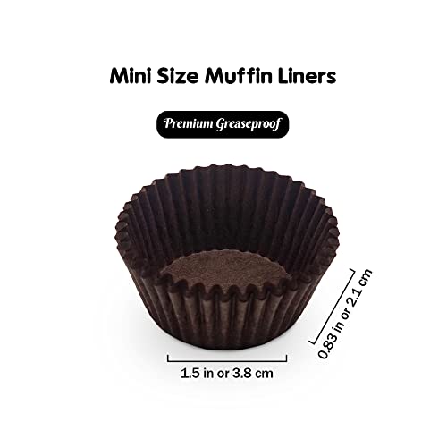 Mombake Brown Mini Cupcake Liners Natural Greaseproof Paper Muffin Baking Cups, 500-Count - Image 3