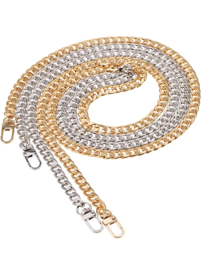 Amison Purse Chain Strap for Crossbody Handbag Shoulder Bag Metal Replacement and Purse Making Supplies, Gold/Silver, Set of 2 (120cm)  - Image 1