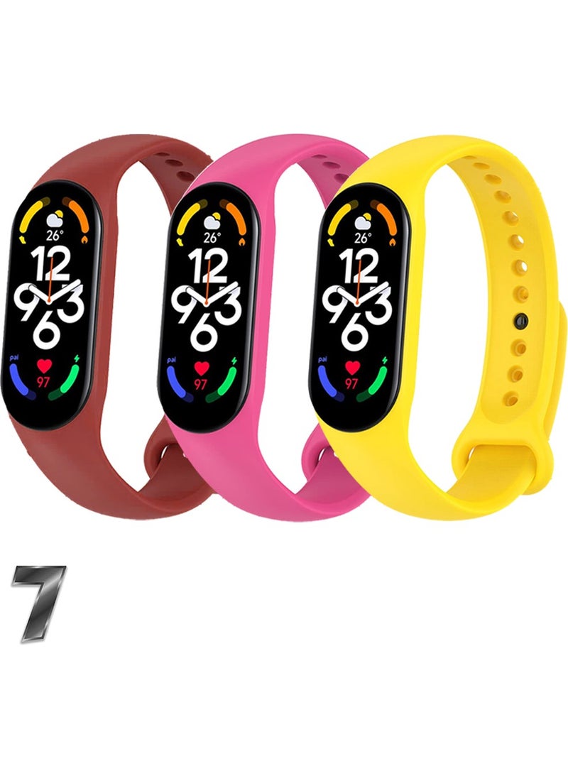 APEXEL Xiaomi Mi Band 7 Compatible Silicone Band Set 3 Pieces 