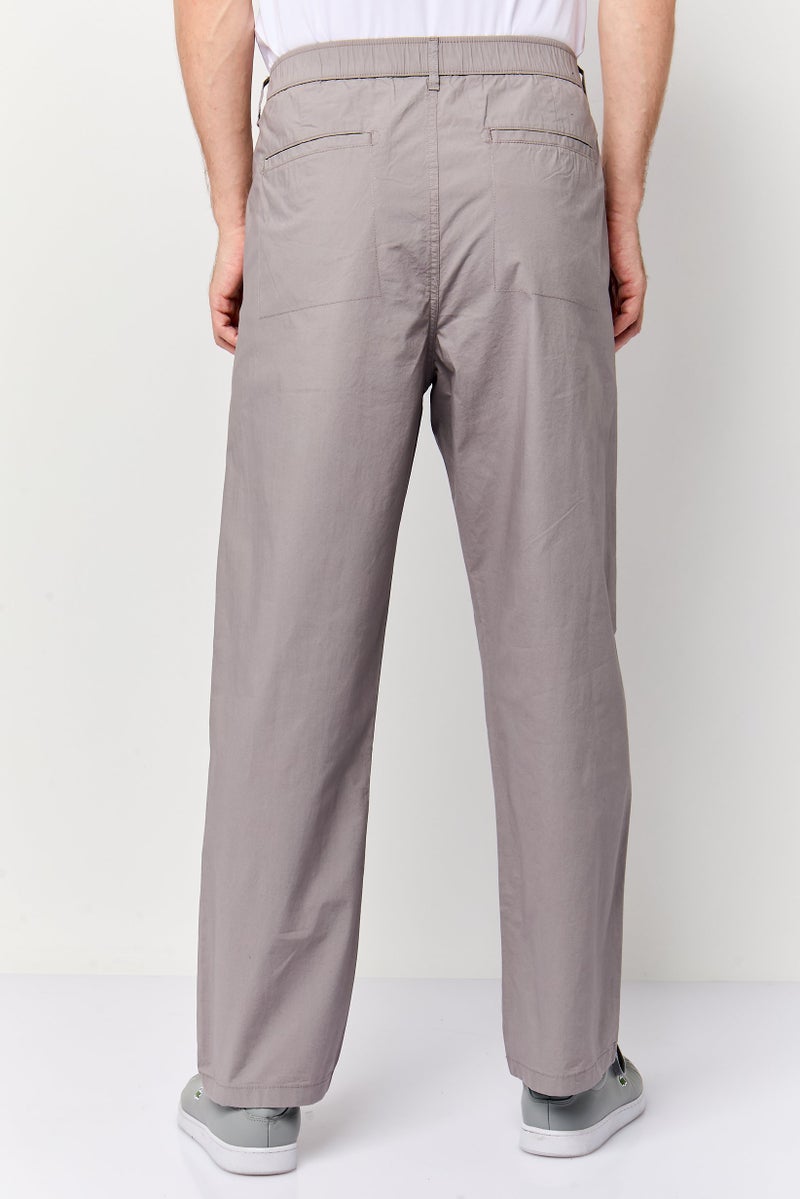 Celio Men Regular Fit Solid Stretchable Chino Pants, Grey - Image 4