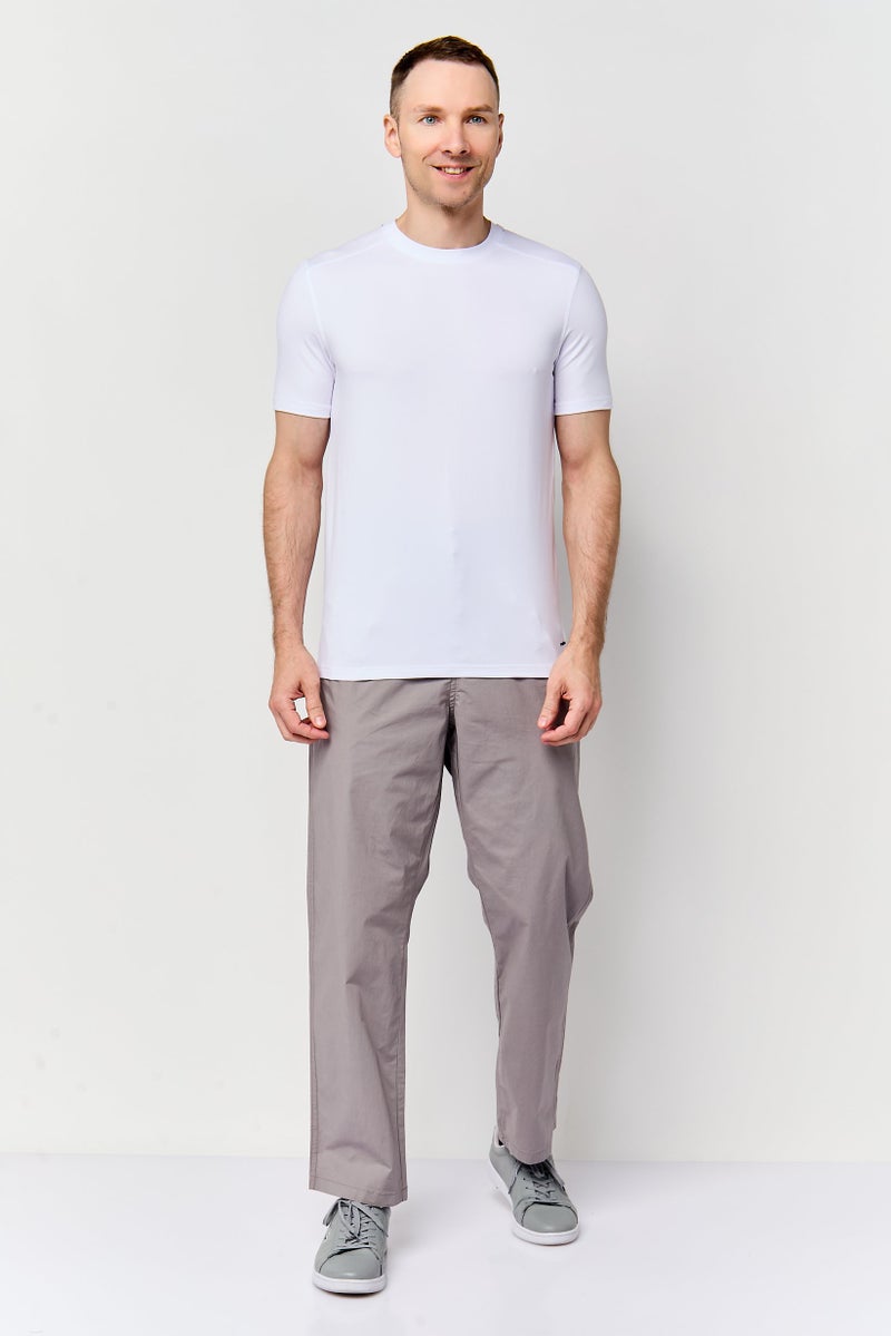 Celio Men Regular Fit Solid Stretchable Chino Pants, Grey - Image 2