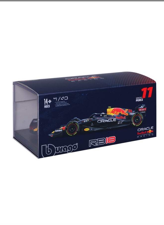 Bburago - Bburago 1:43 Red Bull RB18 (2022) with Helmet - Display-Ready Acrylic Case, Authentic Replica - Image 1