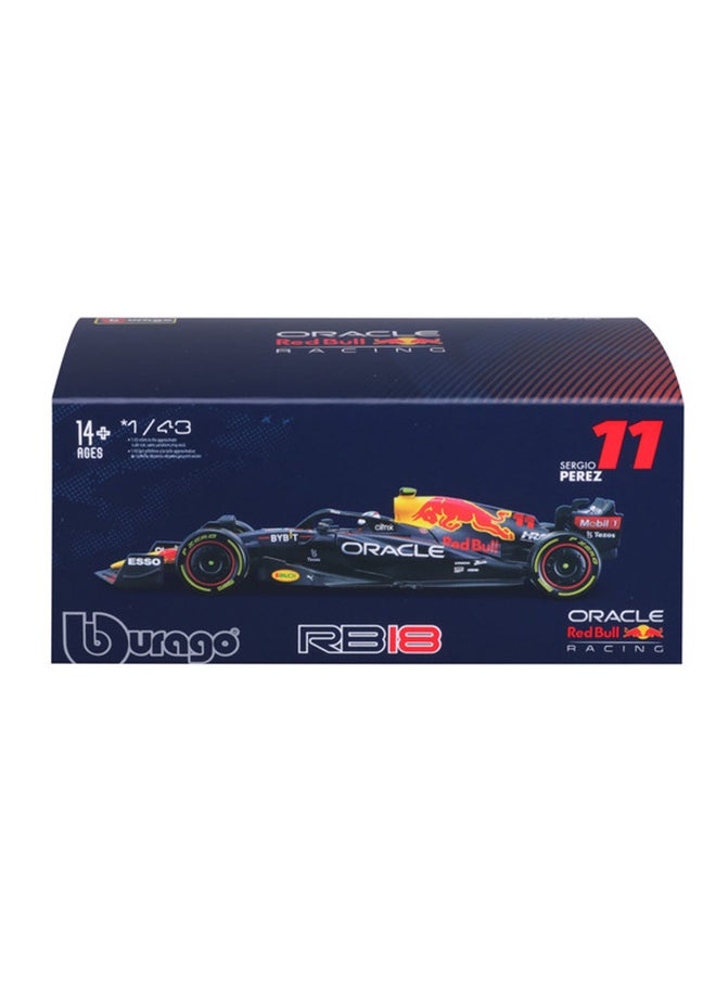 Bburago - Bburago 1:43 Red Bull RB18 (2022) with Helmet - Display-Ready Acrylic Case, Authentic Replica - Image 1