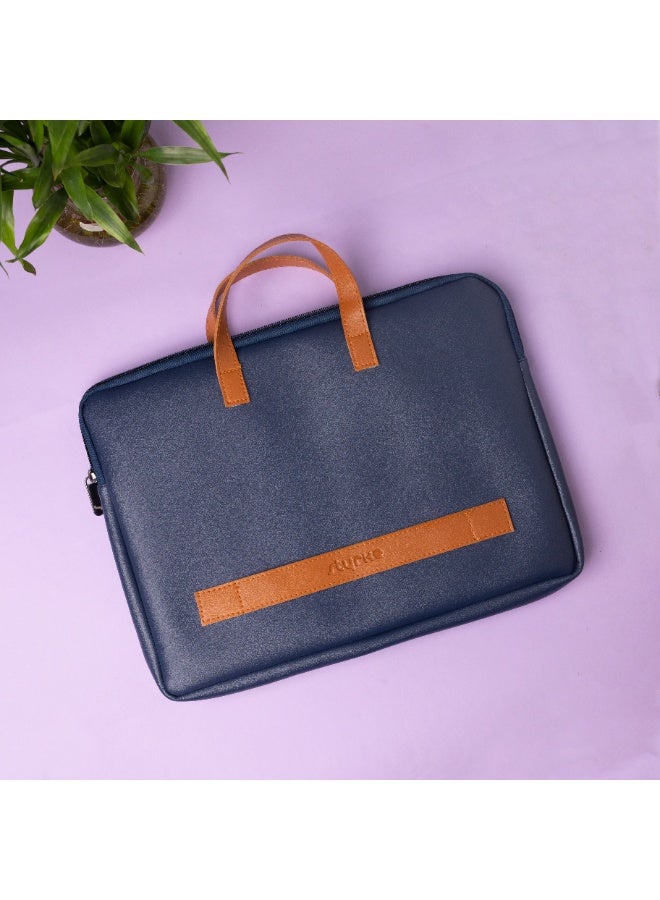 Styrke Azure 14" Laptop Sleeve - 103401 - Premium Vegan Leather, Eco-Friendly Protection, Slim Zipper Case for MacBook & Notebooks - Image 2