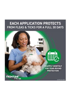 Frontline FRONTLINE Plus Flea and Tick Treatment for Cats Over 1.5 lbs., 3 Treatments  - Image 5