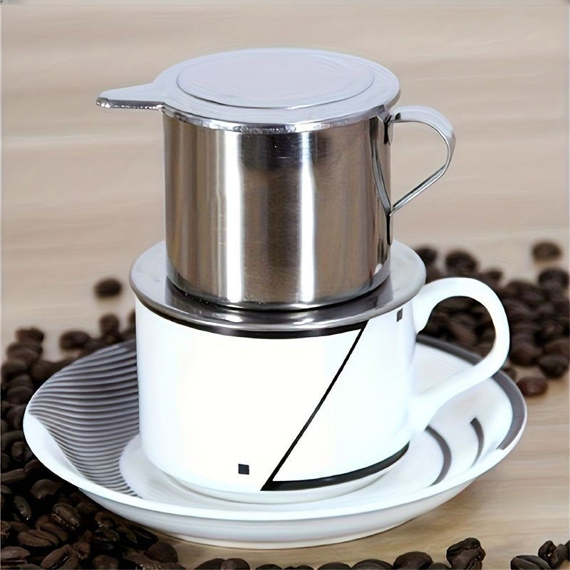 1 Set Stainless Steel Coffee Dropper with Leak Proof Filter and Backpour Coffee Maker with Tray Suitable for Home Brewing Kitchen Office Durable Easy to Use Design - Image 1