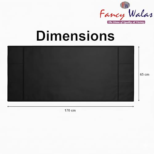 Fancy Walas Refrigerator Double Door Waterproof, Dustproof, Refrigerator Top Cover, Protective Covers for Fridges with Extra Storage Space Nylon Top Cover with 6 Storage Pockets ( Black, 170 x 65 cm ) - Image 3
