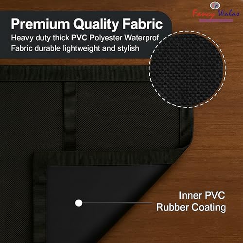 Fancy Walas Refrigerator Double Door Waterproof, Dustproof, Refrigerator Top Cover, Protective Covers for Fridges with Extra Storage Space Nylon Top Cover with 6 Storage Pockets ( Black, 170 x 65 cm ) - Image 2
