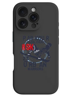 Theodor iPhone 16 Pro Max Black Protective Slim Fit Case Liquid Silicone Cover with Full Body Protection Anti-Scratch Shockproof Case For iPhone - Parkour special events  - Image 1