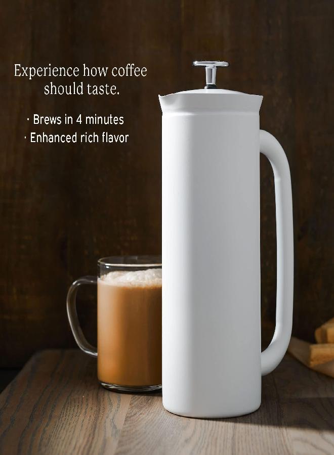 Espro ESPRO - P7 French Press - Double Walled Stainless Steel Insulated Coffee and Tea Maker with Micro-Filter, Keep Drinks Hot for Hours, Perfect for Home or Travel (Matte White, 18 Ounce)  - Image 2