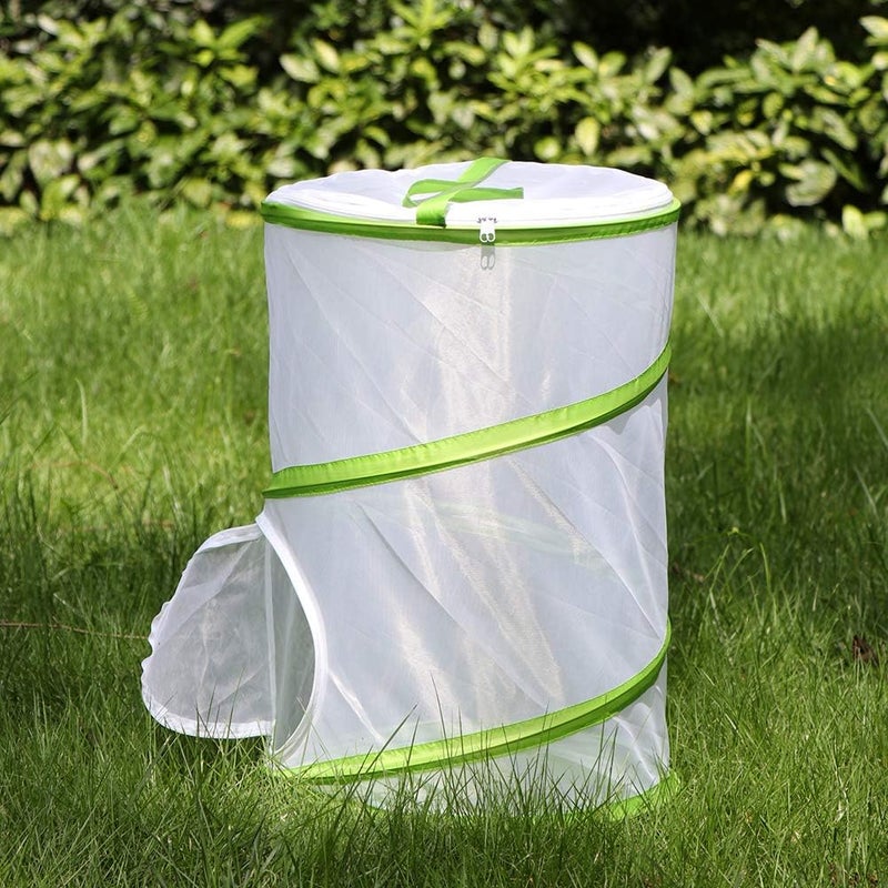 RESTCLOUD 20" Large Butterfly Habitat, Giant Collapsible Insect Mesh Cage Terrarium Pop-up 12" x 20" Tall - Image 3