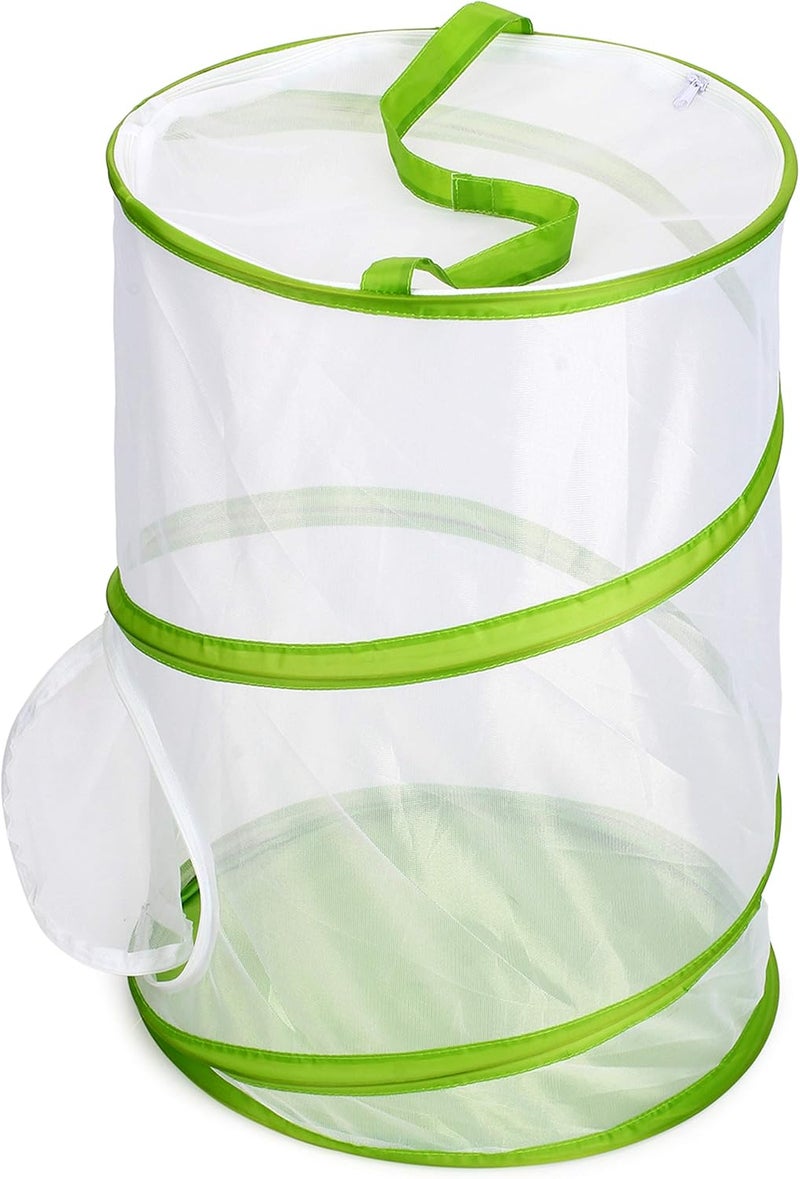 RESTCLOUD 20" Large Butterfly Habitat, Giant Collapsible Insect Mesh Cage Terrarium Pop-up 12" x 20" Tall - Image 1