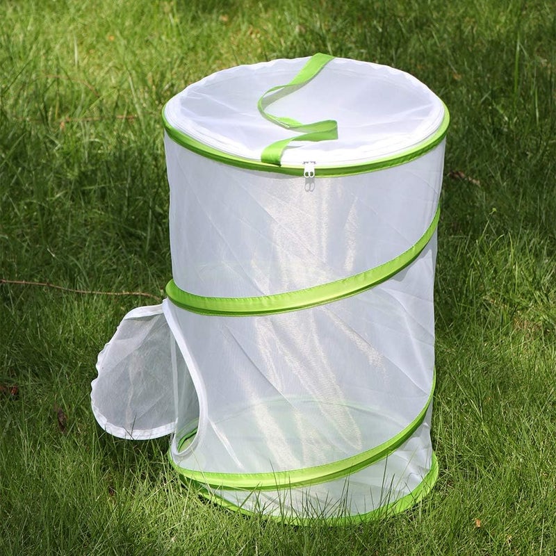 RESTCLOUD 20" Large Butterfly Habitat, Giant Collapsible Insect Mesh Cage Terrarium Pop-up 12" x 20" Tall - Image 5