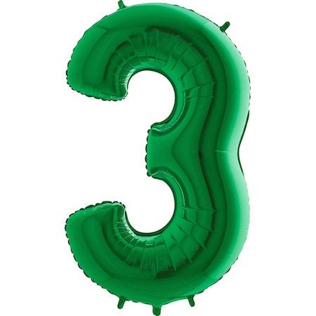 GRABO Giant Green Number 3 Balloon Decoration Party Supplies - Image 1
