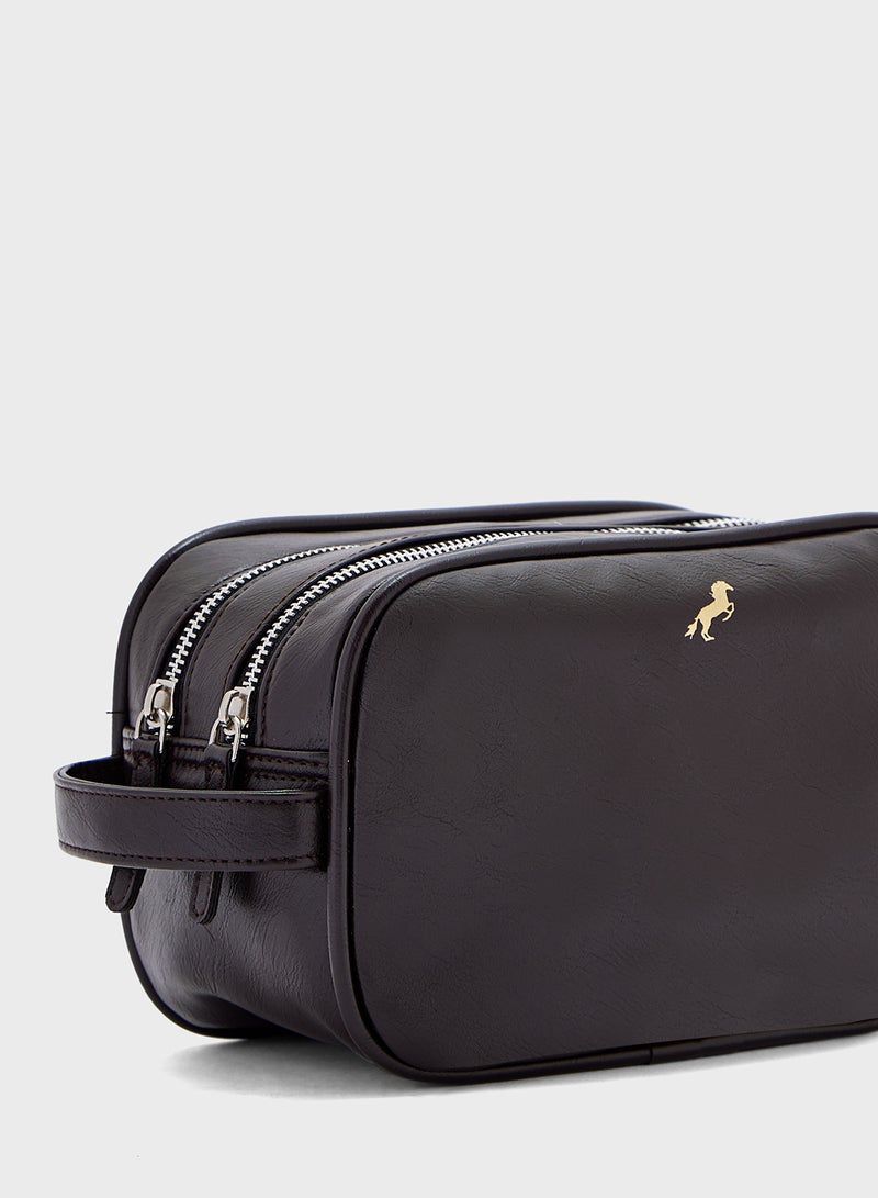 Robert Wood Dual Compartment Travel Kit Wash Bag - Image 5