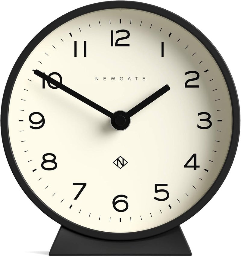 NEWGATE ® M Mantel Echo Desk Clock | Modern Round Design | Black | Easy to Read Numbers | Contemporary Style for Desk, Table, Shelf or Bedside - Image 1