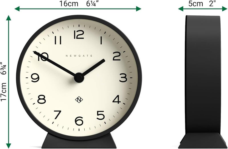 NEWGATE ® M Mantel Echo Desk Clock | Modern Round Design | Black | Easy to Read Numbers | Contemporary Style for Desk, Table, Shelf or Bedside - Image 4