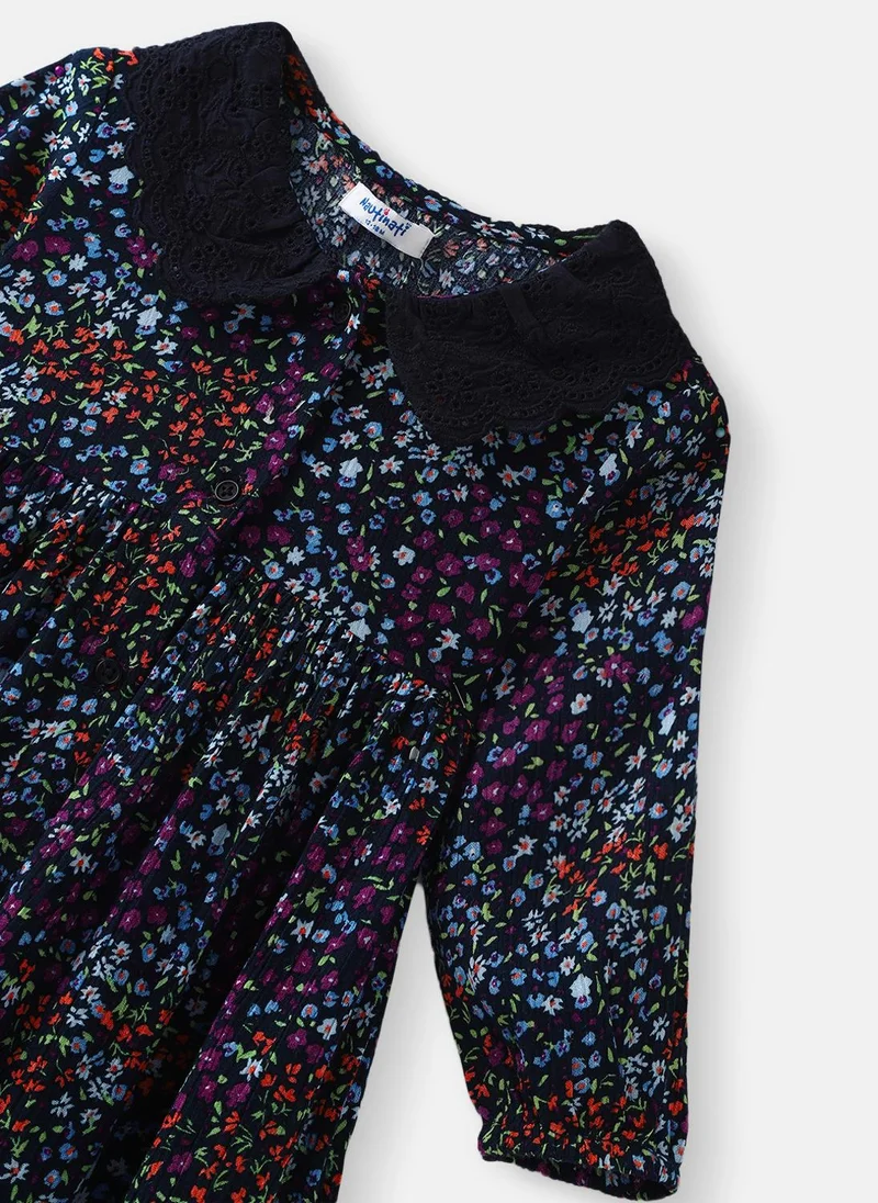 Nautinati Floral Collar A-Line Dress