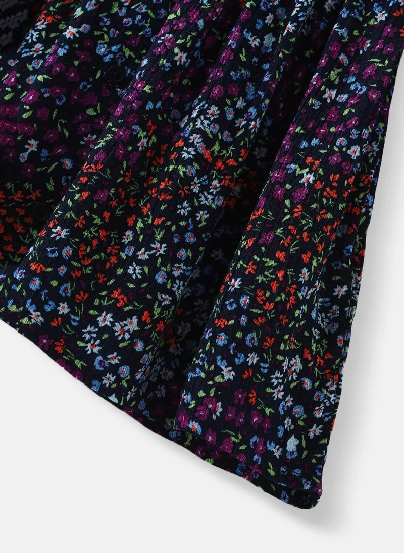 Nautinati Floral Collar A-Line Dress