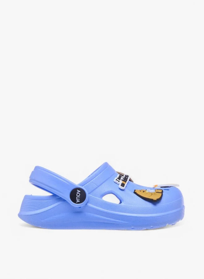 Aqua Accent Detail Clogs with Backstrap