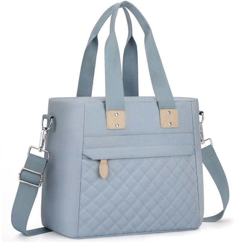 Capolo Insulated Lunch Box for Women & Men - Large Thermal Lunch Bag Women with Removable Shoulder Strap, Reusable Lunch Cooler Tote Bags Purse for Adults Work, Picnic, Hiking, Beach, Travel, Large, Blue - Image 1