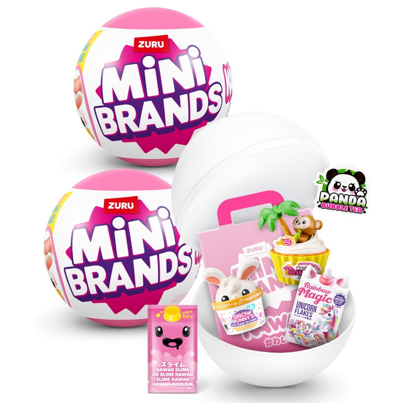 Mini Brands Kawaii Capsule by ZURU, Surprise Kawaii collectable minis, Blind Packaging, Japanese Themed collectables (2 Pack) - Image 1