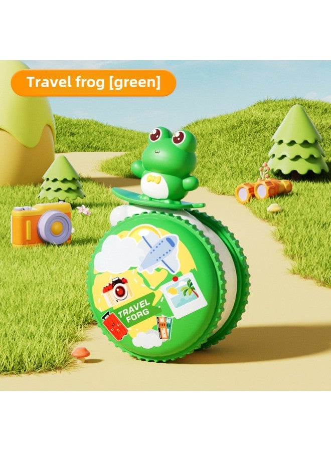 Children's Cute Fun Toys Back To Force Rotating Tumbler Baby Guide Head Up To Learn To Climb Baby Novelty Toys Cross Border-Color:Green Frog - Image 1