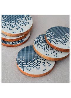 Home Box Artisan 6-Piece Wooden Coaster Set 10x10 cm  - Image 3