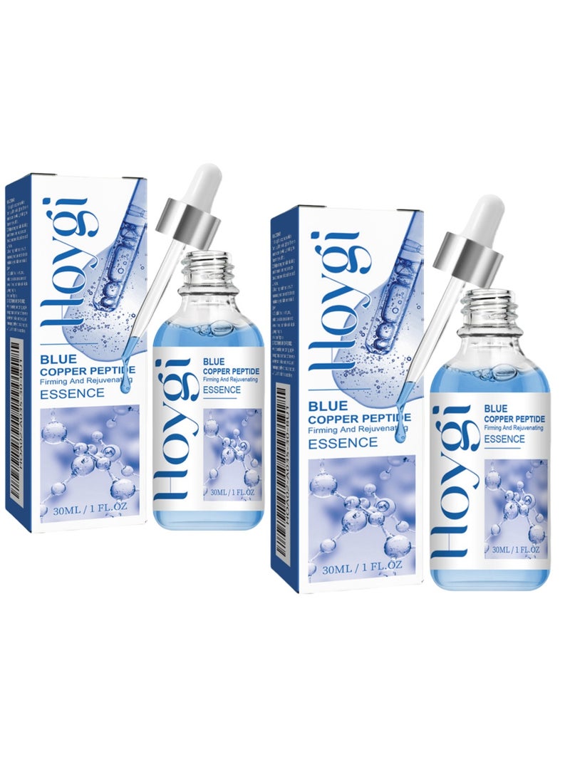 Hoygi 2-Pack Blue Copper Peptide Anti-Aging Serum- Skin Revitalizing Formula with Brightening Essence for Radiant Face 30ml - Image 1