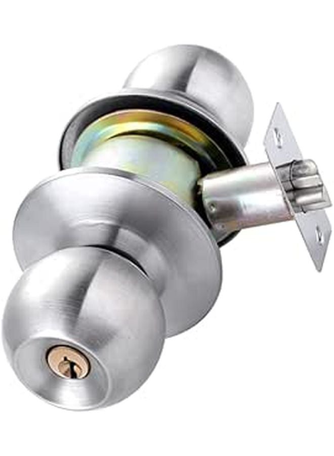 Stainless Steel Door Lock Knob Ergonomic Design Keyed for Bedroom Living Room Study - Image 1