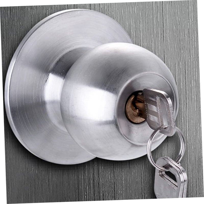 Stainless Steel Door Lock Knob Ergonomic Design Keyed for Bedroom Living Room Study - Image 3