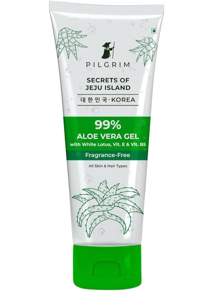 بيلجريم - جل الصبار النقي بنسبة 99% 200 مل مع فيتامين هـ وفيتامين ب5 للوجه والشعر| يرطب الشعر وينعمه | خالي من البارابين والكبريتات والزيوت المعدنية والعطور - Image 1