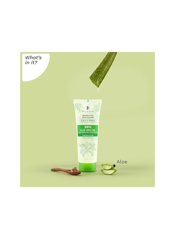 بيلجريم - جل الصبار النقي بنسبة 99% 200 مل مع فيتامين هـ وفيتامين ب5 للوجه والشعر| يرطب الشعر وينعمه | خالي من البارابين والكبريتات والزيوت المعدنية والعطور - Image 3