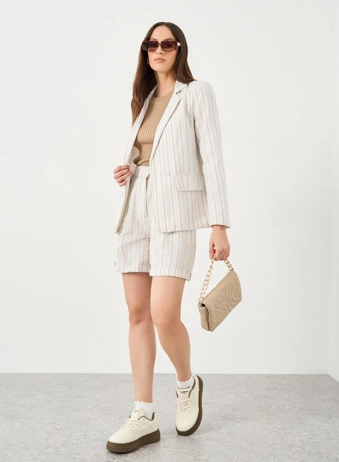 ستايلي Styli Regular Fit Striped Blazer
