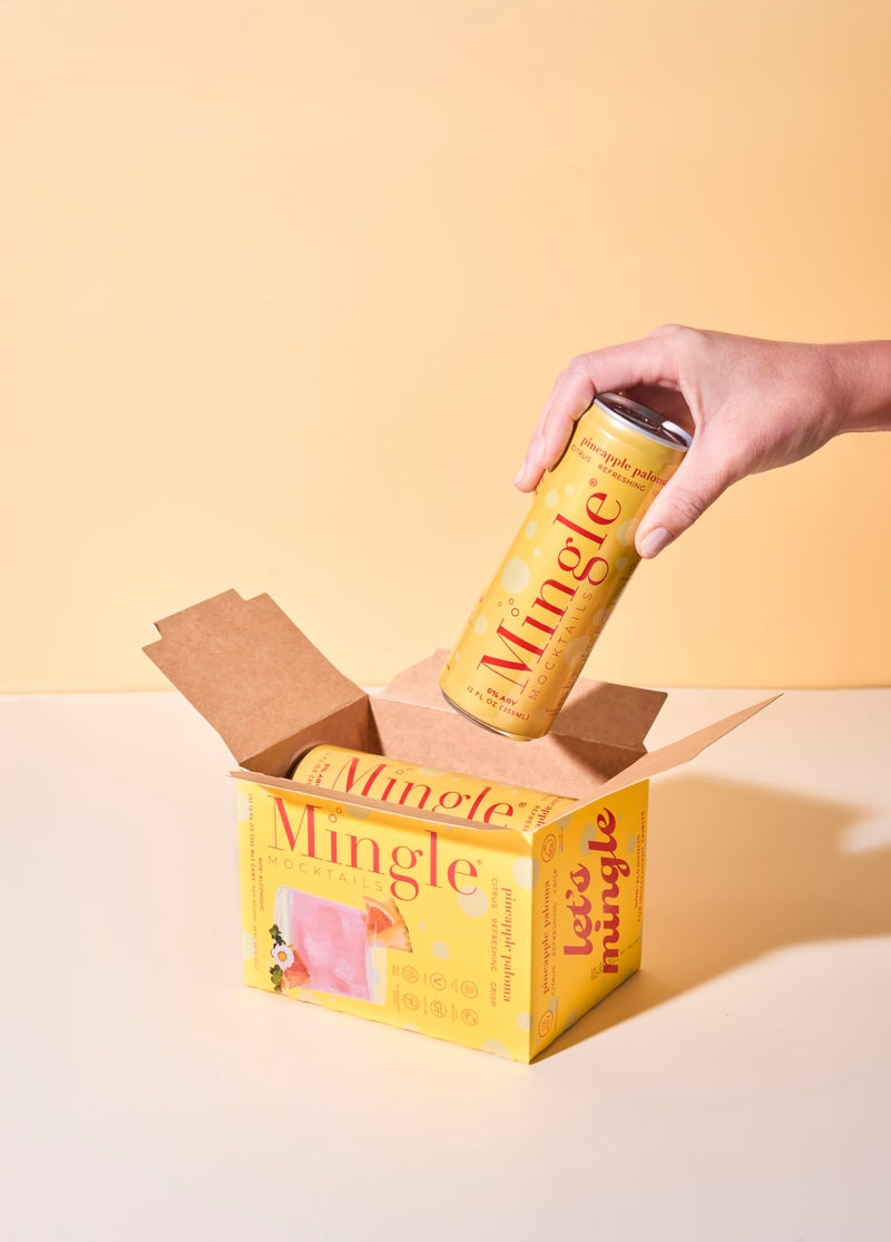 Mingle Mocktails Pineapple Paloma, Premium Non-Alcoholic Drinks, Tangy and Sweet Pre-Mixed Drinks, Healthy Alternatives, Canned Mocktails, 12 fl. oz. Cans, Pack of 12 - Image 2